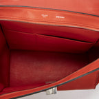Celine Midi Trapeze Red Grain Calf Skin Leather Shoulder — view 9