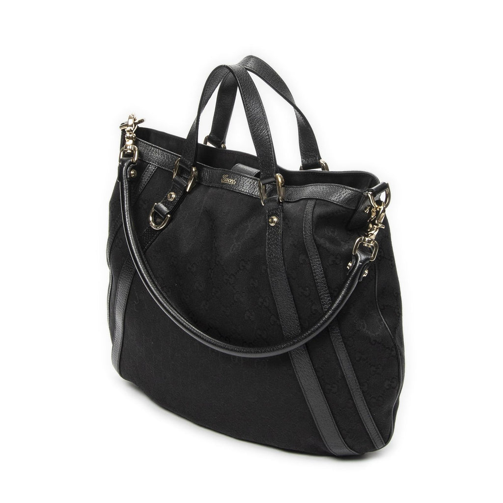 Gucci Convertible Tote Black GG Canvas — view 2