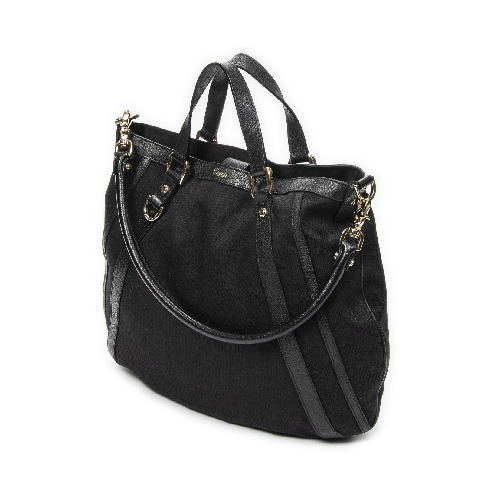 Gucci Convertible Tote Black GG Canvas — view 2