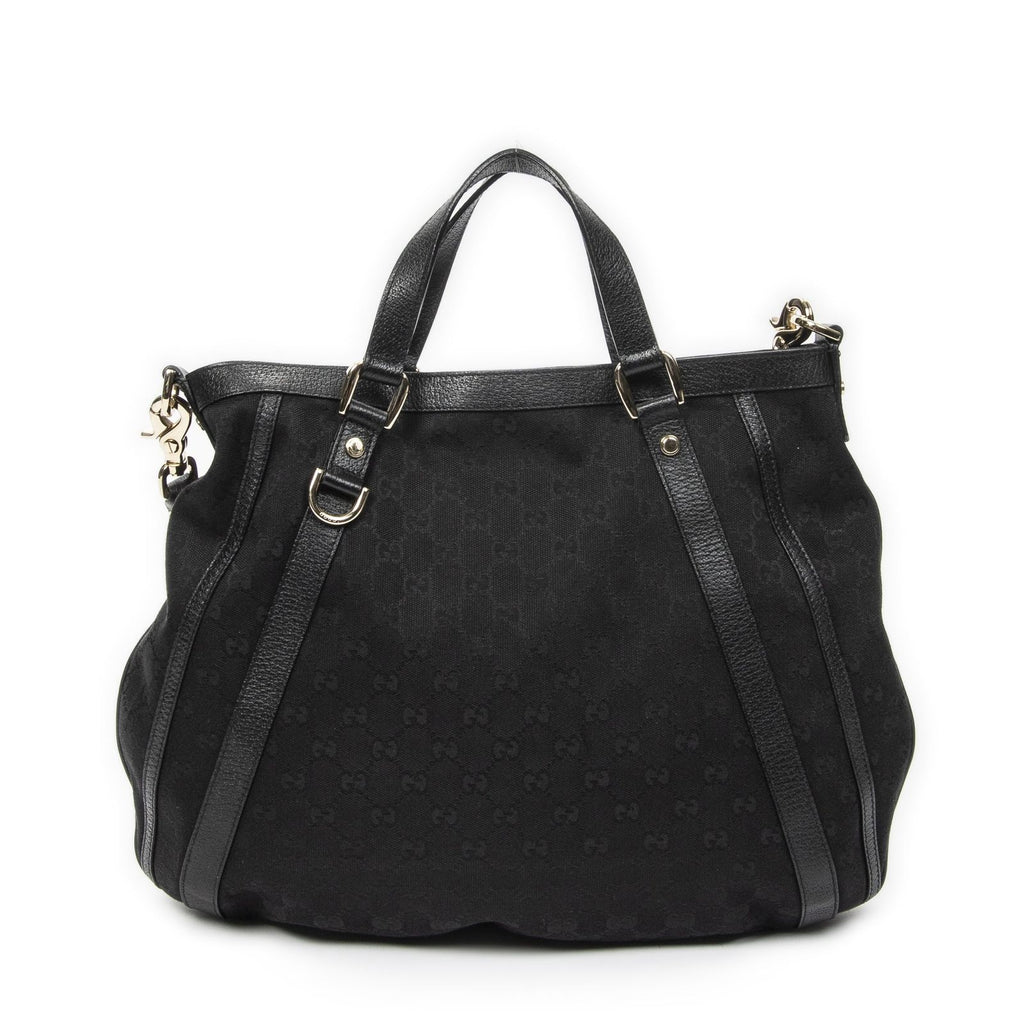 Gucci Convertible Tote Black GG Canvas — view 5