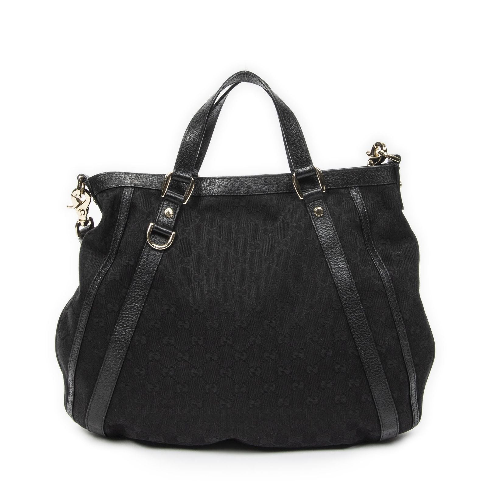 Gucci Convertible Tote Black GG Canvas — view 5