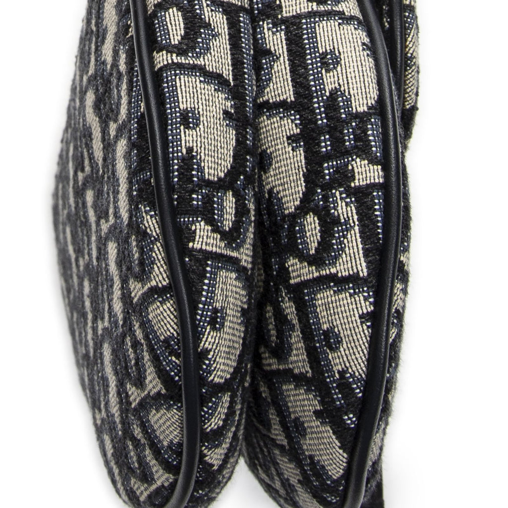 Dior New Saddle Bag Navy Beige Oblique Jacquard Canvas — view 7