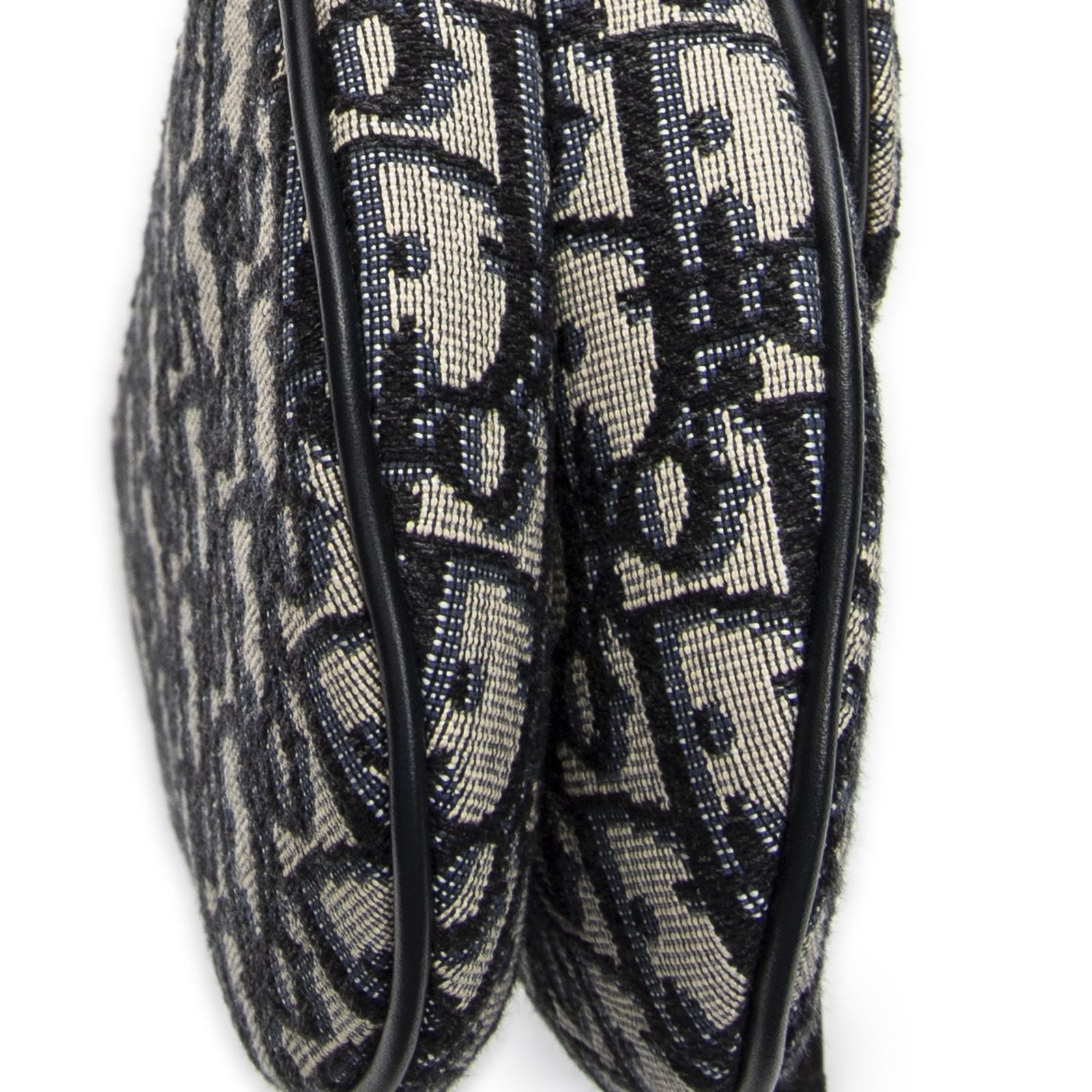 Dior New Saddle Bag Navy Beige Oblique Jacquard Canvas — view 7