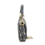 Dior New Saddle Bag Navy Beige Oblique Jacquard Canvas — view 4
