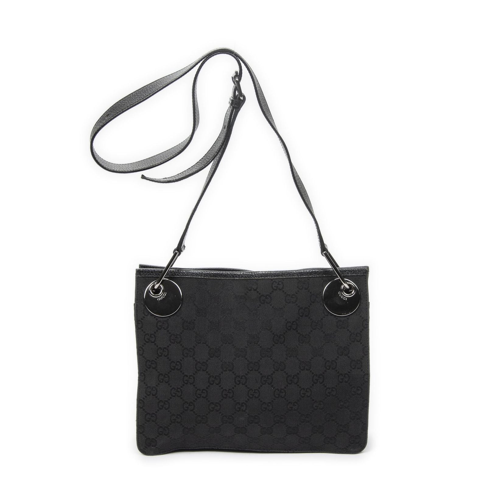 Gucci Eclipse Crossbody Shoulder Bag Black GG Canvas