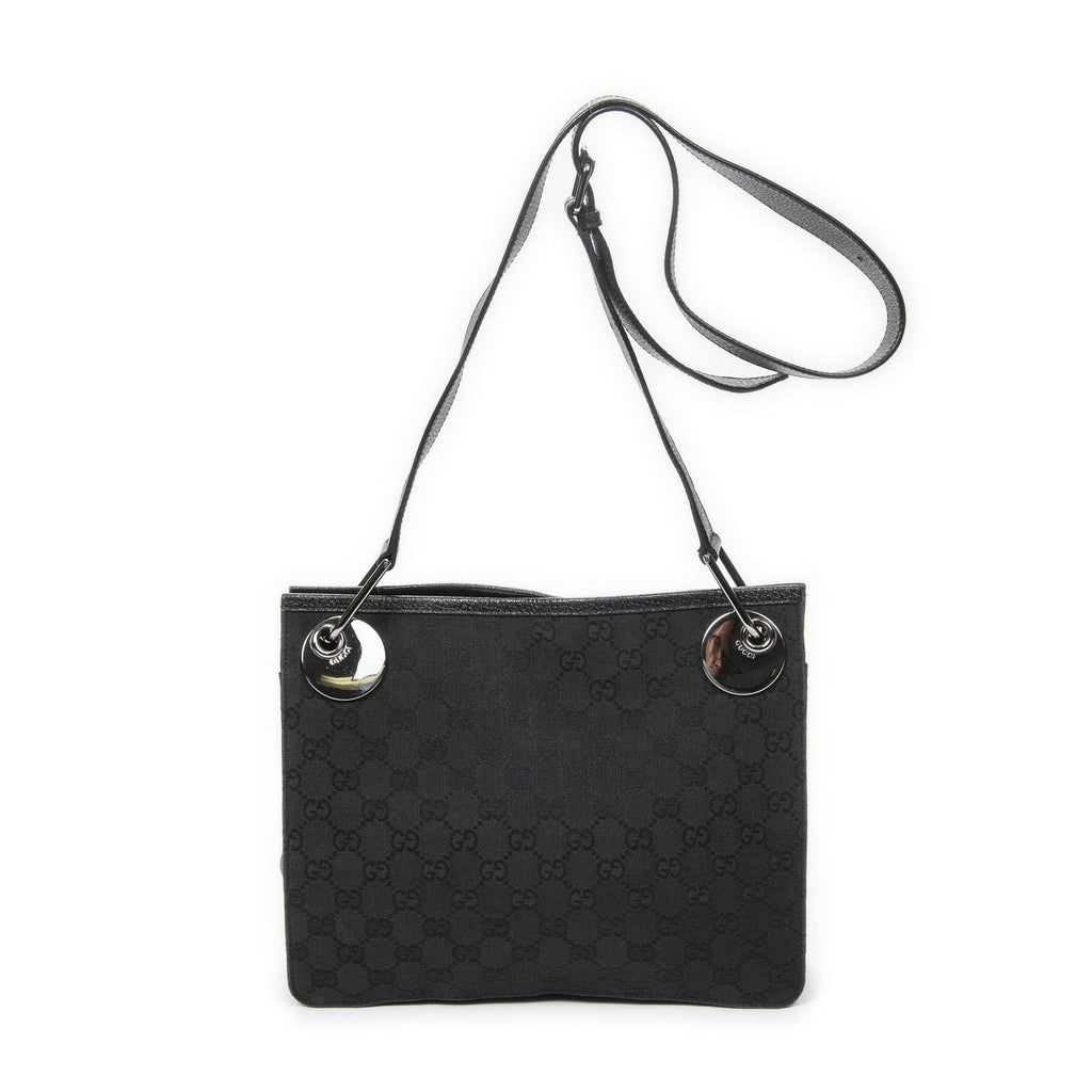 Gucci Eclipse Crossbody Shoulder Bag Black GG Canvas — view 5