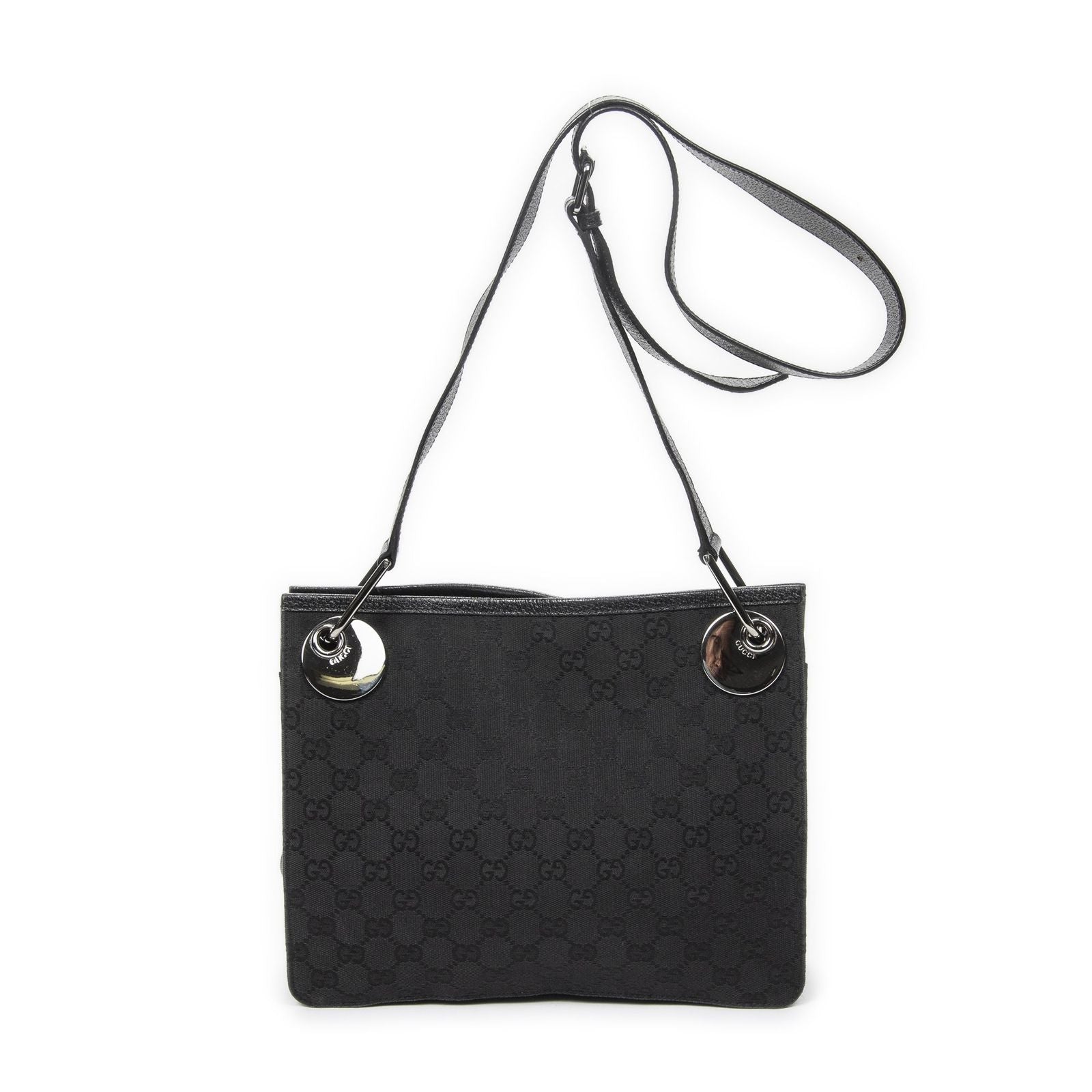 Gucci Eclipse Crossbody Shoulder Bag Black GG Canvas — view 5