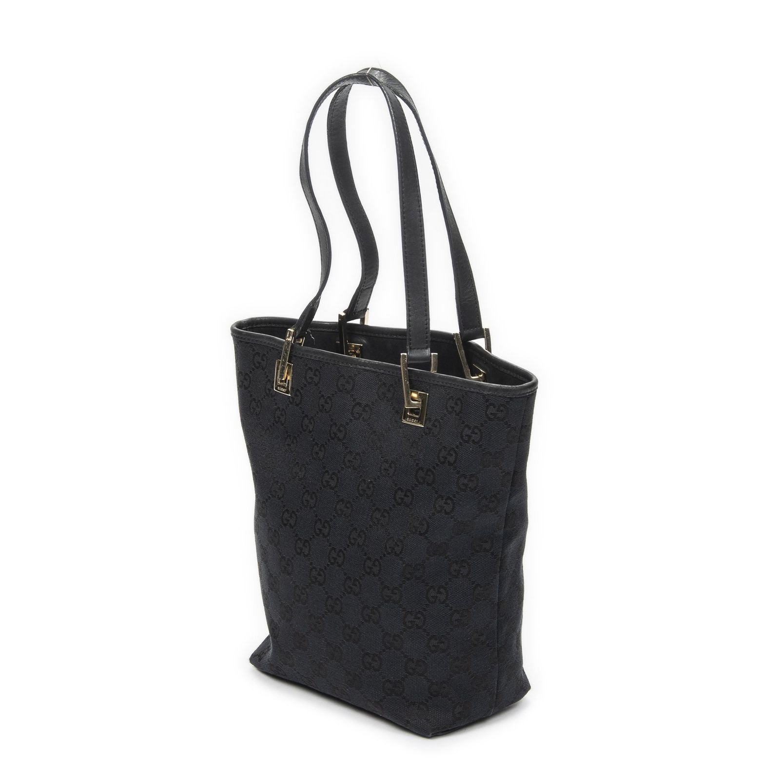 Gucci Small Bucket Tote Black GG Canvas — view 2