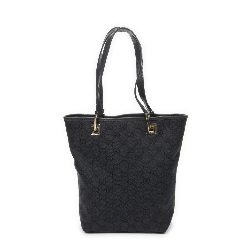 Gucci Small Bucket Tote Black GG Canvas — view 5