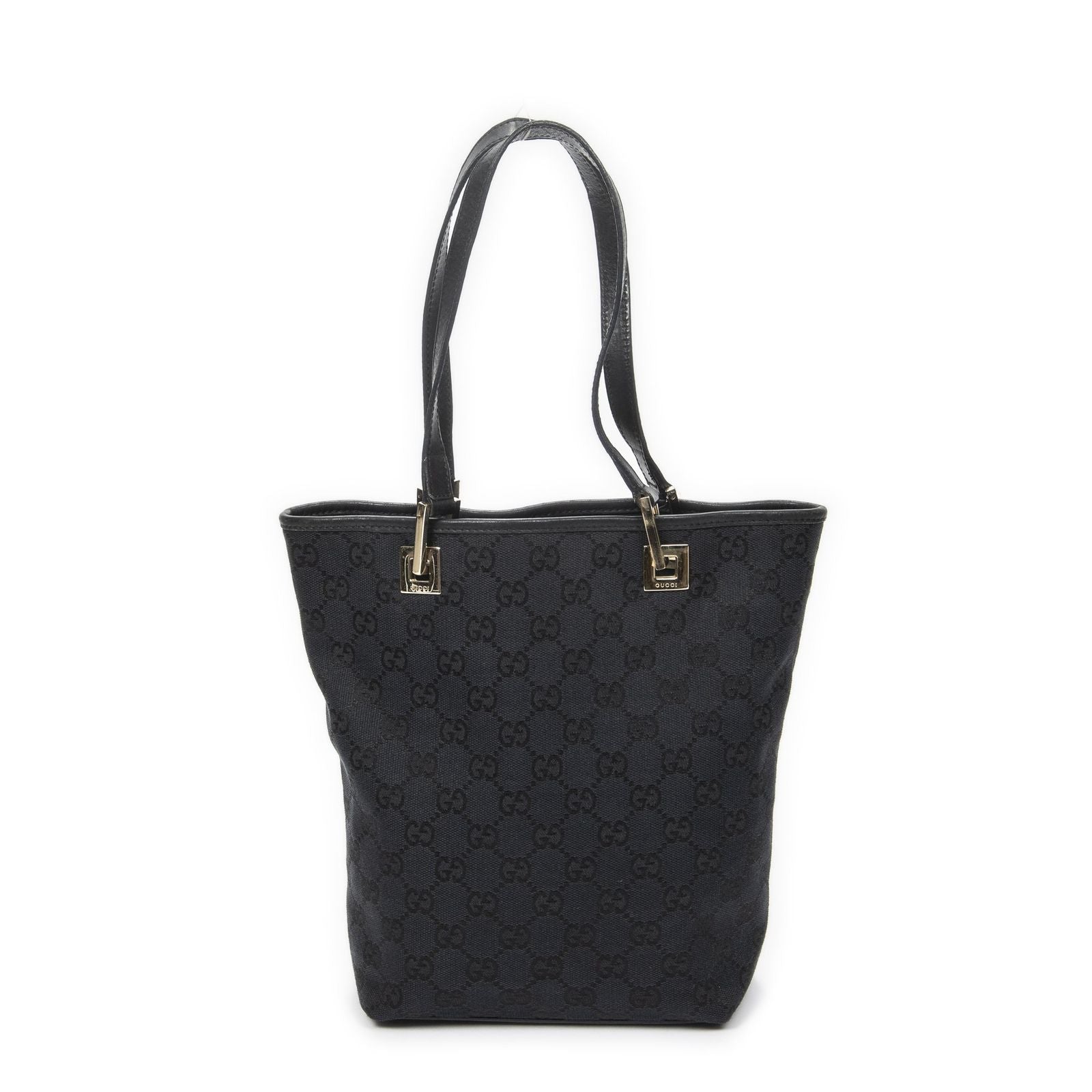 Gucci Small Bucket Tote Black GG Canvas — view 5