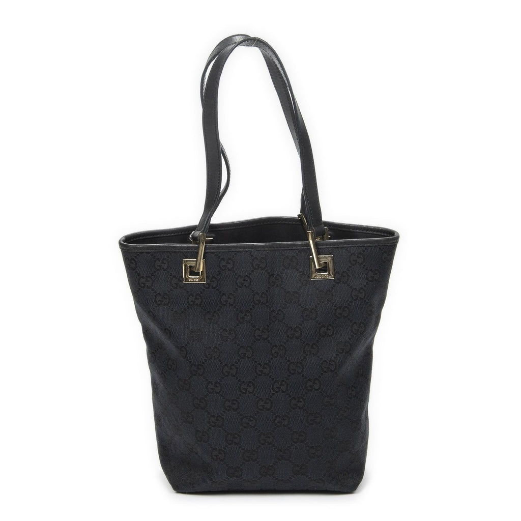 Gucci Small Bucket Tote Black GG Canvas