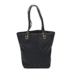 Gucci Small Bucket Tote Black GG Canvas