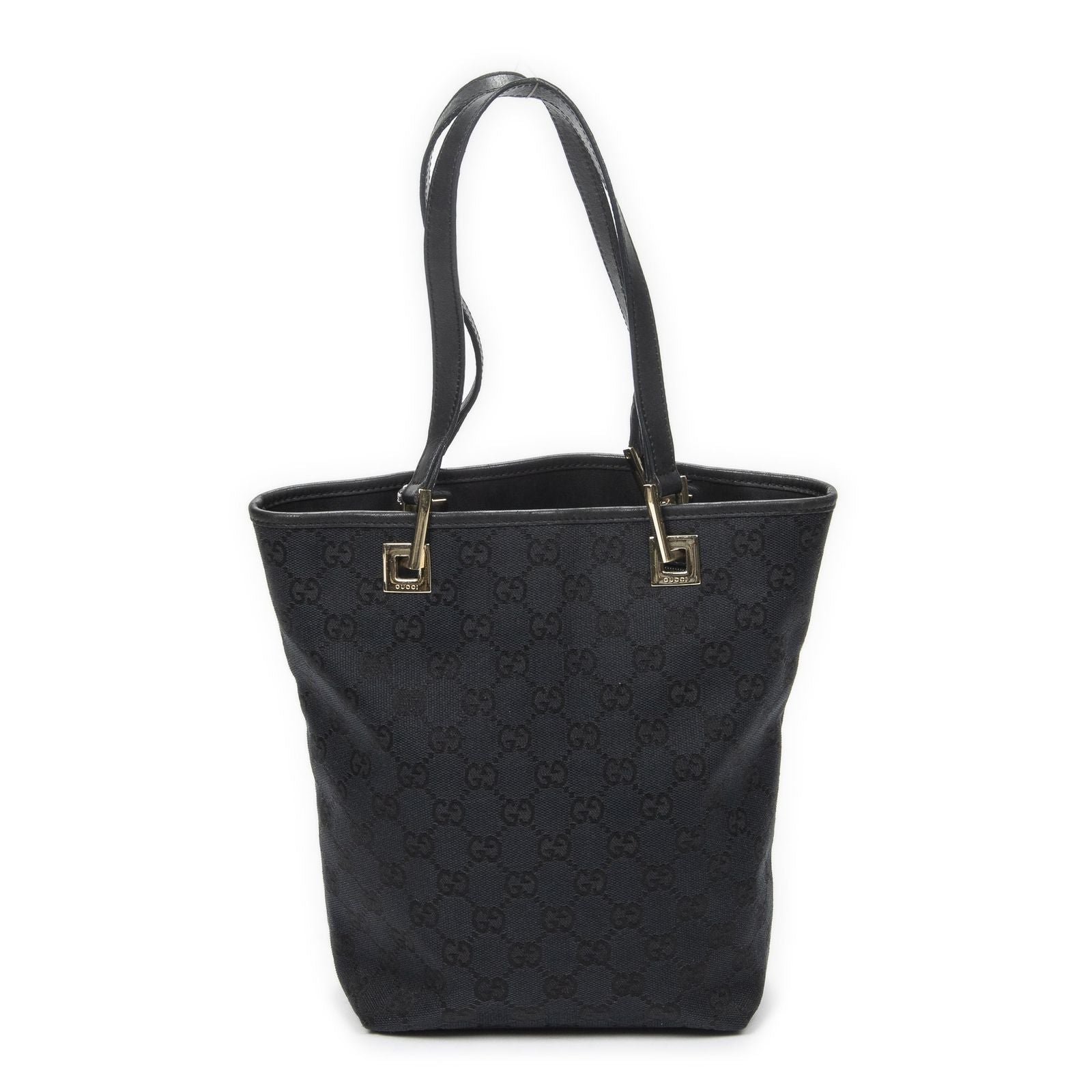 Gucci Small Bucket Tote Black GG Canvas