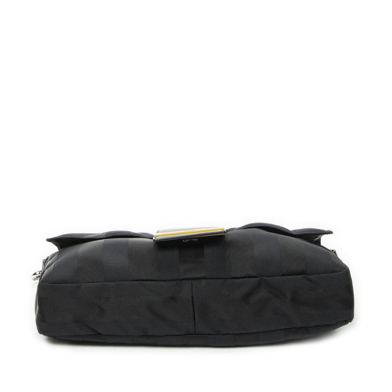 Fendi Large Convertible Baguette Belt Bag Black Pecan Striped Canvas — view 6