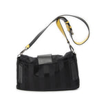 Fendi Large Convertible Baguette Belt Bag Black Pecan Striped Canvas — view 5