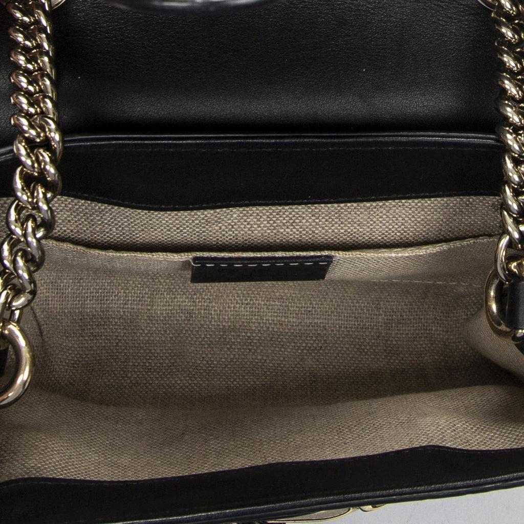 Gucci Small Emily Chain Bag Black Micro Guccissima Leather — view 9
