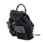 Gucci Rajibanbu Backpack Navy Suede Leather — view 2