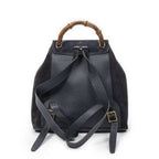 Gucci Rajibanbu Backpack Navy Suede Leather — view 5