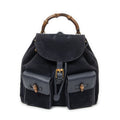 Gucci Rajibanbu Backpack Navy Suede Leather
