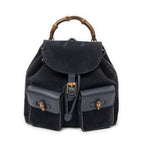Gucci Rajibanbu Backpack Navy Suede Leather