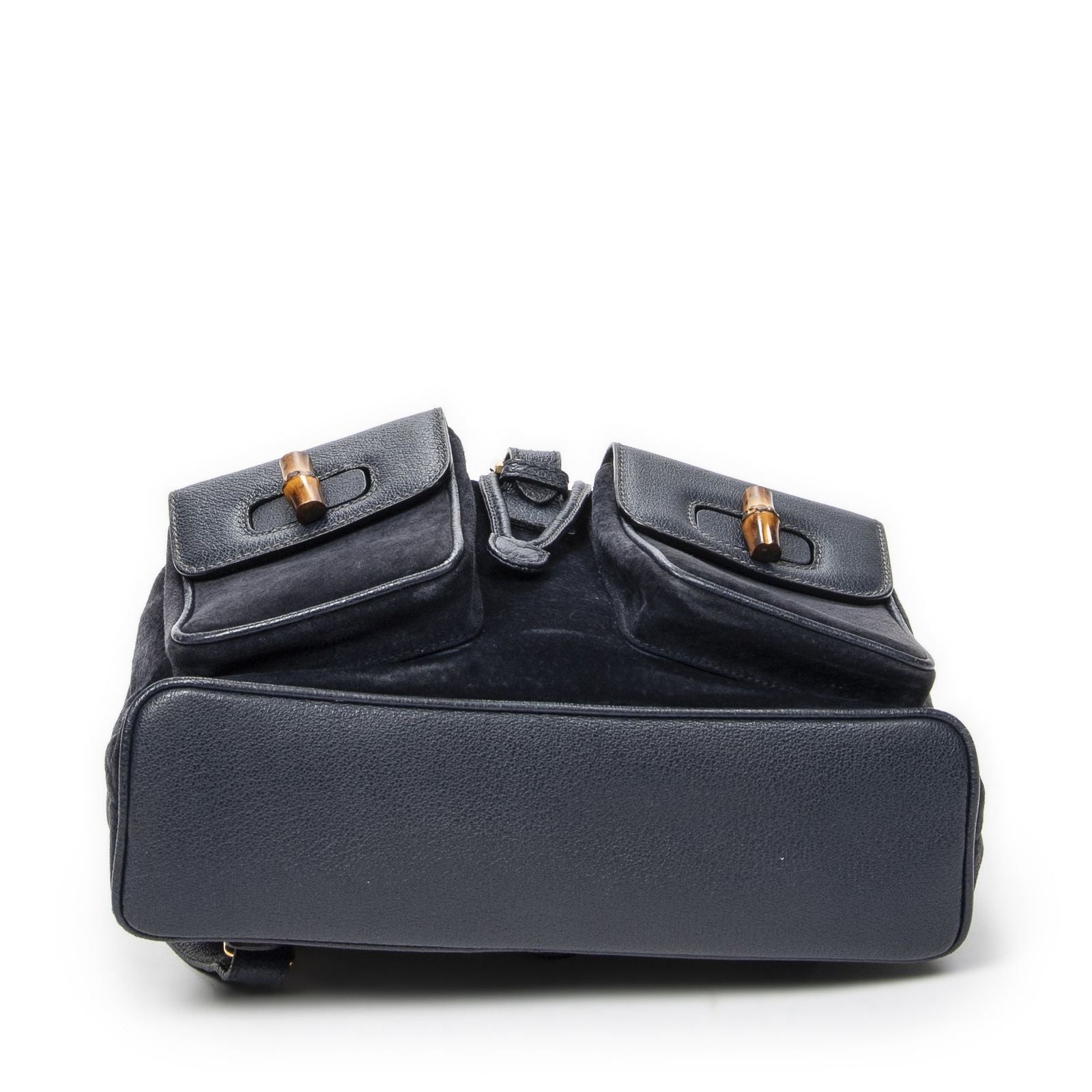 Gucci Rajibanbu Backpack Navy Suede Leather — view 6