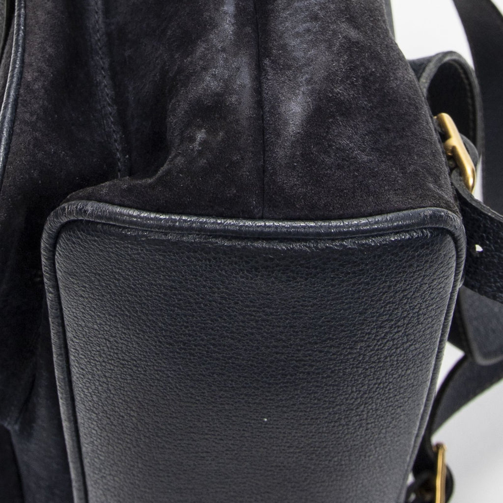 Gucci Rajibanbu Backpack Navy Suede Leather — view 8