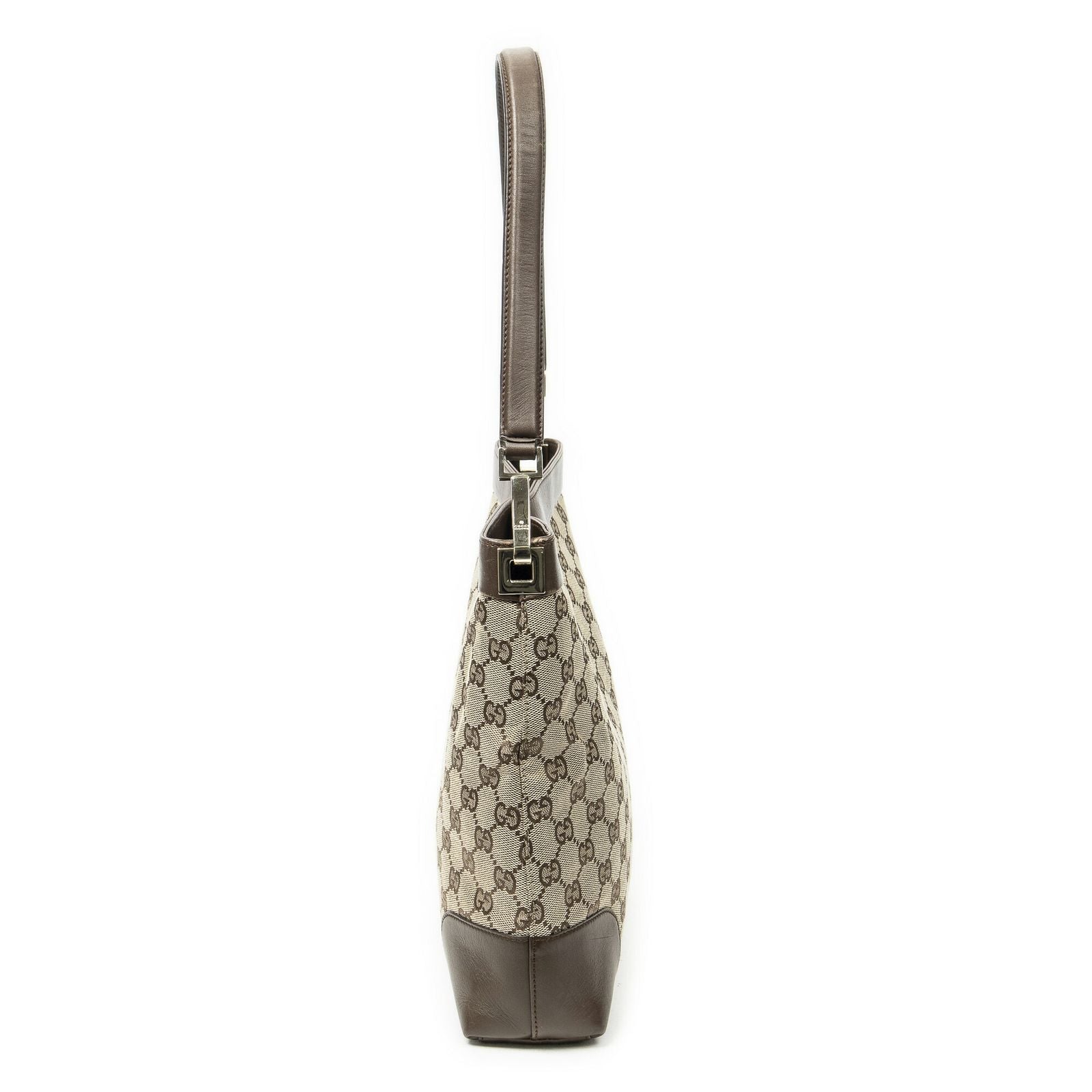 Gucci Vintage GG Shoulder Bag Beige Brown Canvas — view 4