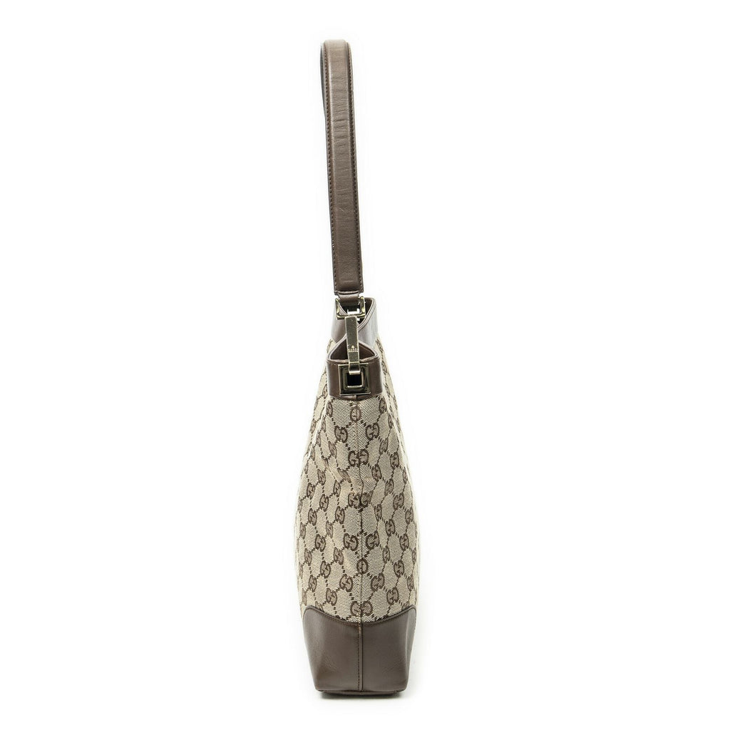 Gucci Vintage GG Shoulder Bag Beige Brown Canvas — view 3