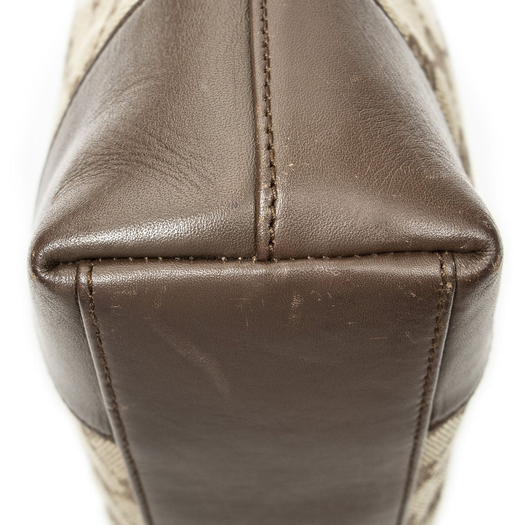 Gucci Vintage GG Shoulder Bag Beige Brown Canvas — view 8