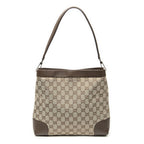 Gucci Vintage GG Shoulder Bag Beige Brown Canvas