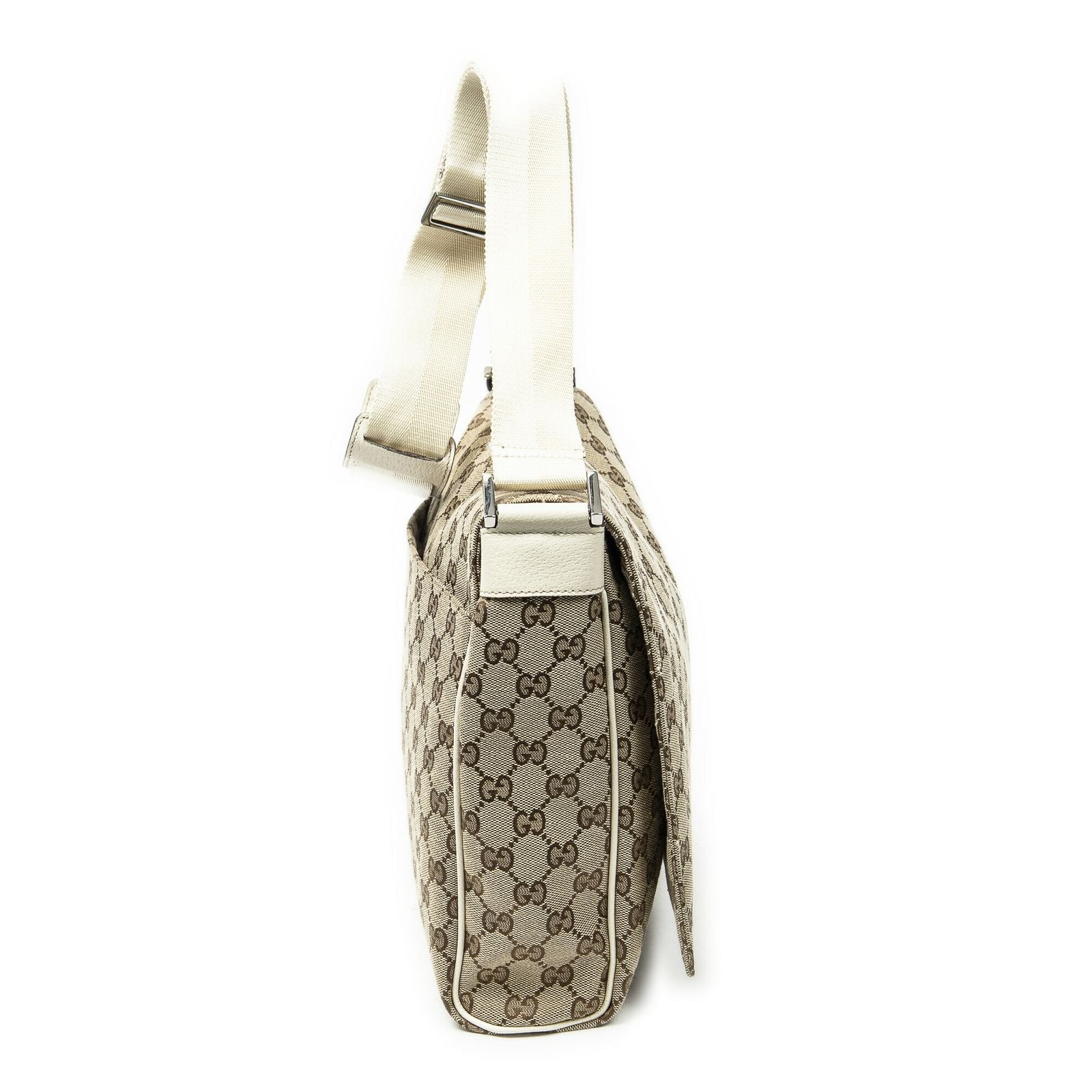 Gucci Flap Messenger Beige Ivory GG Canvas — view 4