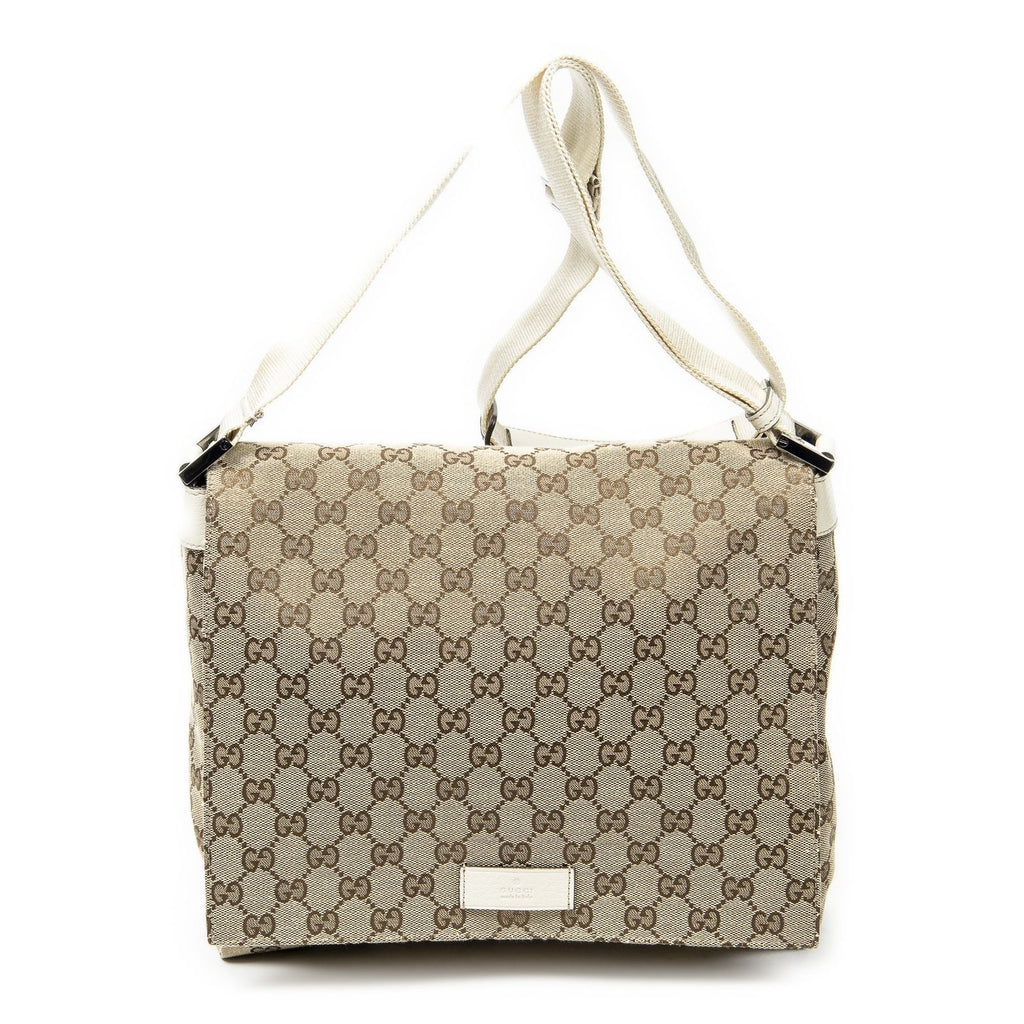 Gucci Flap Messenger Beige Ivory GG Canvas