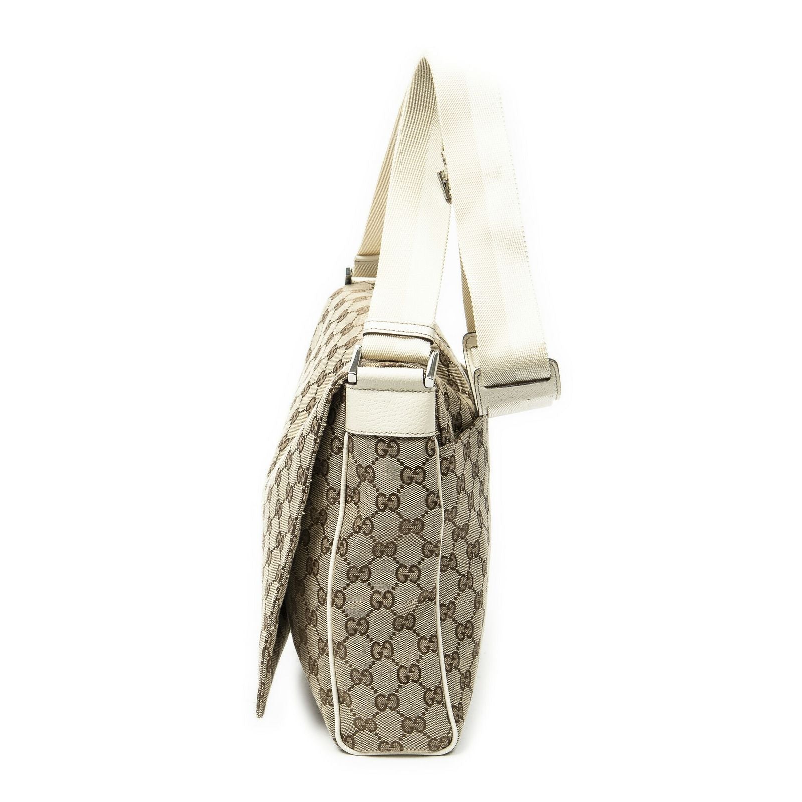 Gucci Flap Messenger Beige Ivory GG Canvas — view 3