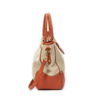 Prada Shopping Tote Orange Beige Woven Canvas — view 4