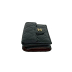 Chanel Box Card with Number 28 Quilted CC Logo Caviar Leather Trifold Wallet — view 4