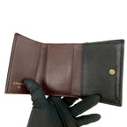 Chanel Box Card with Number 28 Quilted CC Logo Caviar Leather Trifold Wallet — view 7