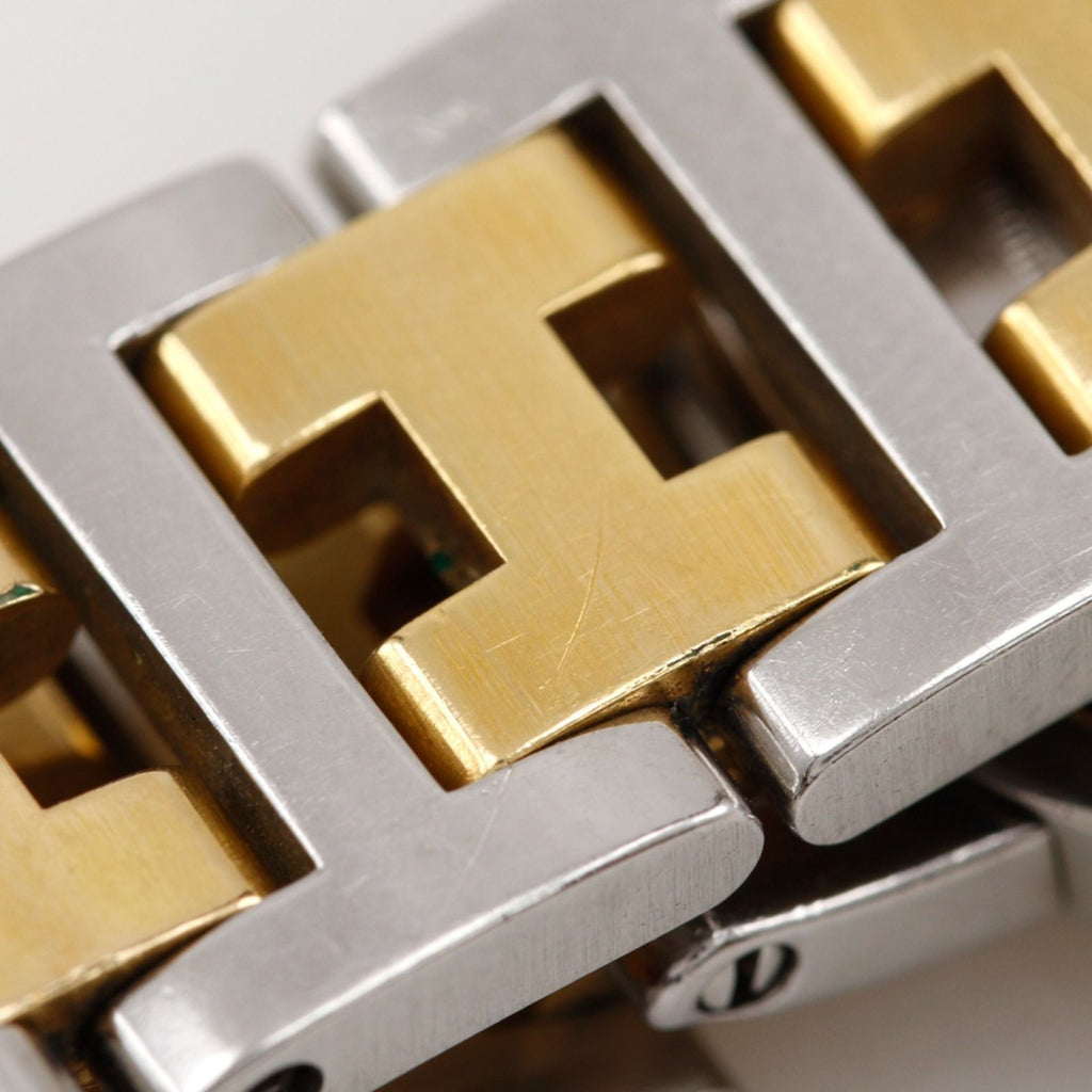Hermes Clipper Stainless Steel Gold Plated Quartz Analog Display White Dial — view 9