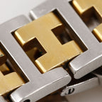 Hermes Clipper Stainless Steel Gold Plated Quartz Analog Display White Dial — view 9