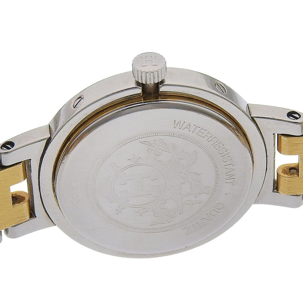 Hermes Clipper Stainless Steel Gold Plated Quartz Analog Display White Dial — view 6