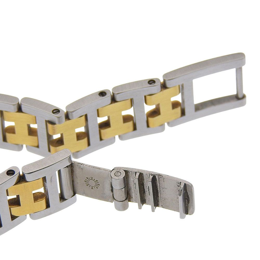 Hermes Clipper Stainless Steel Gold Plated Quartz Analog Display White Dial — view 8