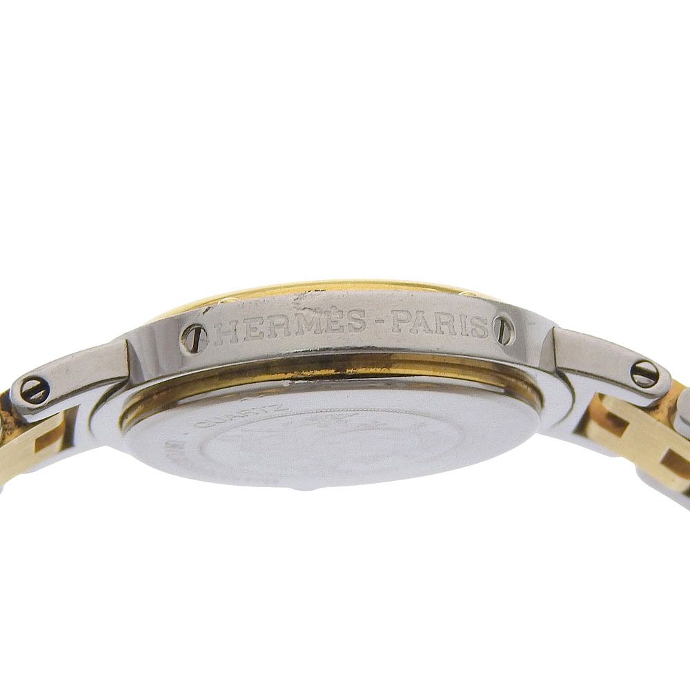 Hermes Clipper Stainless Steel Gold Plated Quartz Analog Display White Dial — view 7