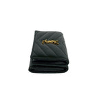 Saint Laurent Paris YSL Cassandra Logo Leather Trifold Wallet Mini Black — view 5