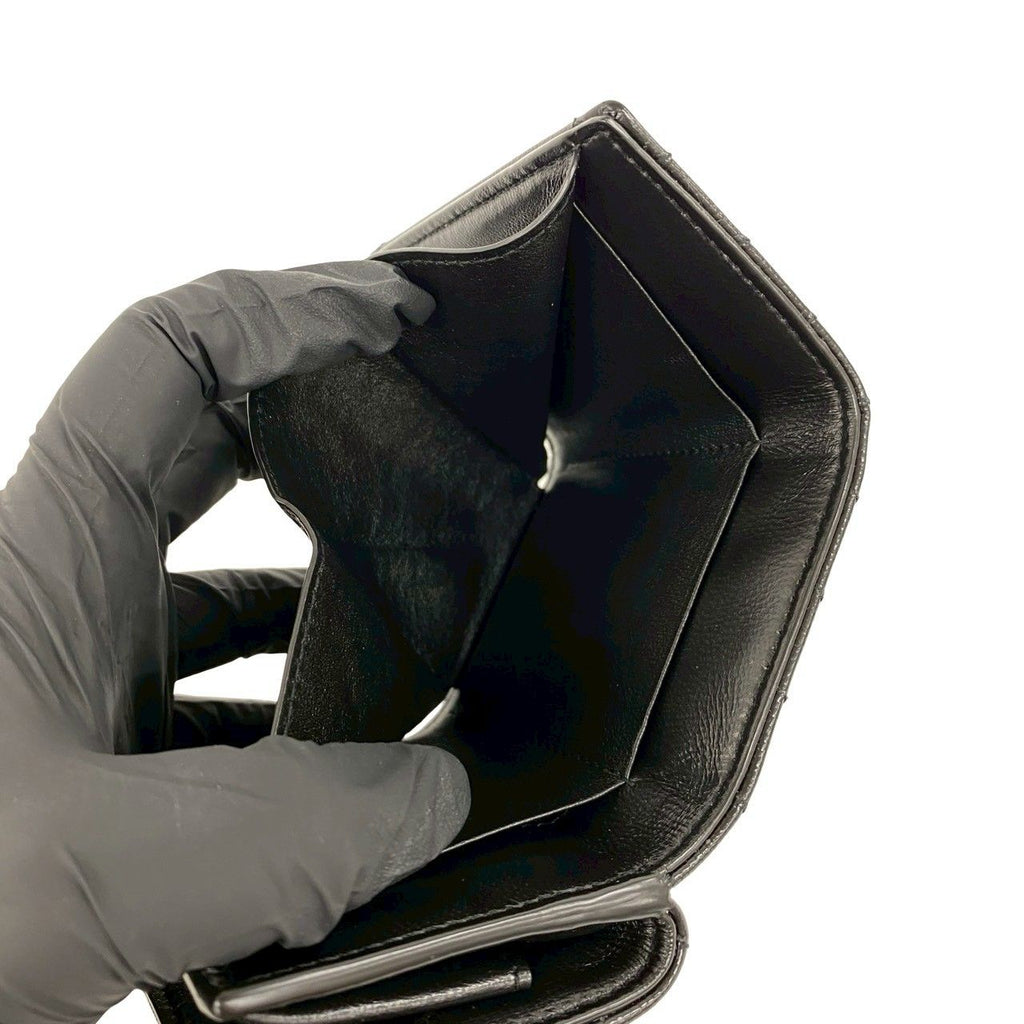 Saint Laurent Paris YSL Cassandra Logo Leather Trifold Wallet Mini Black — view 8