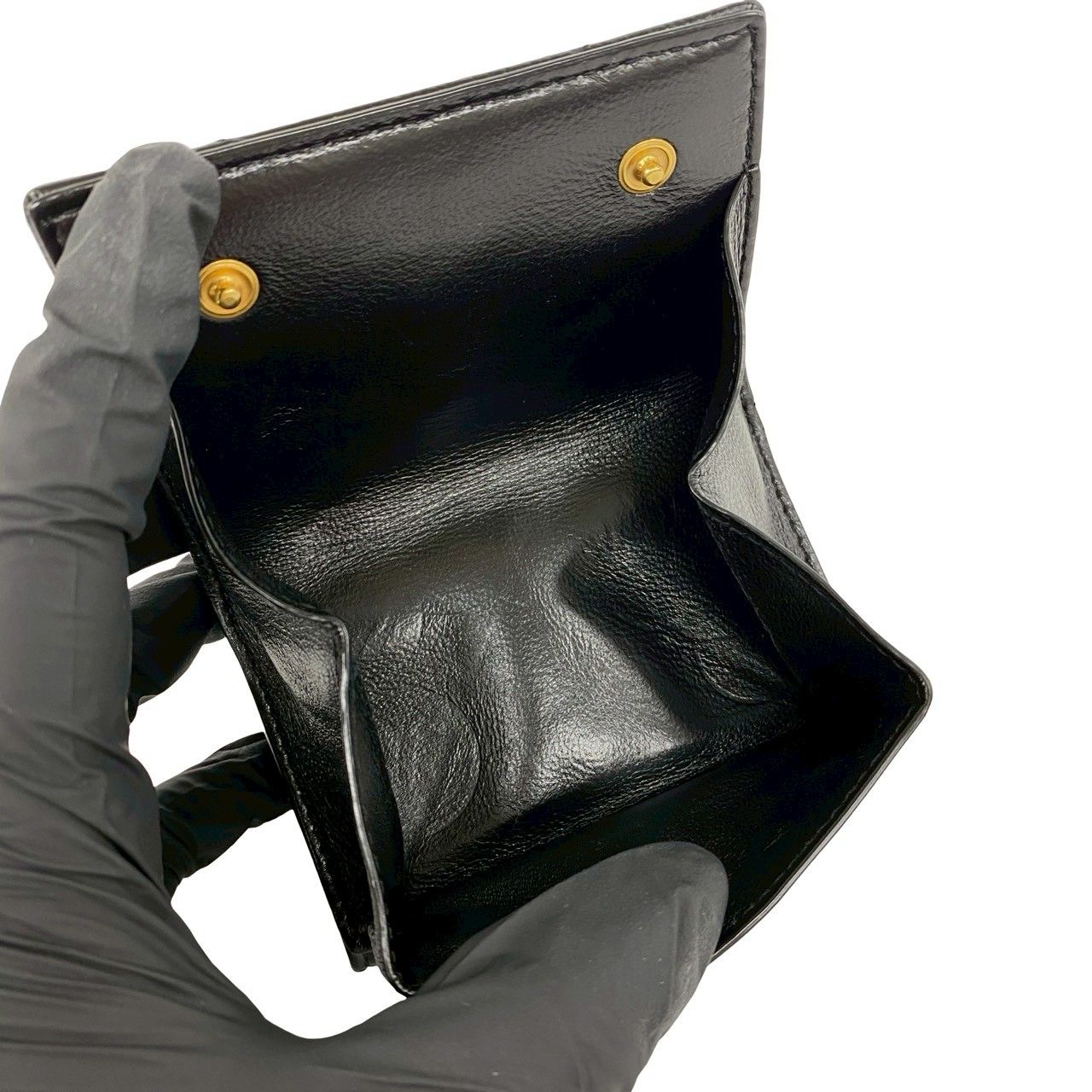 Saint Laurent Paris YSL Cassandra Logo Leather Trifold Wallet Mini Black — view 9
