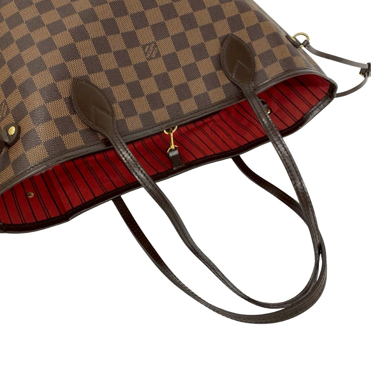 Louis Vuitton Neverfull Damier Leather Tote Shoulder Bag Brown — view 4