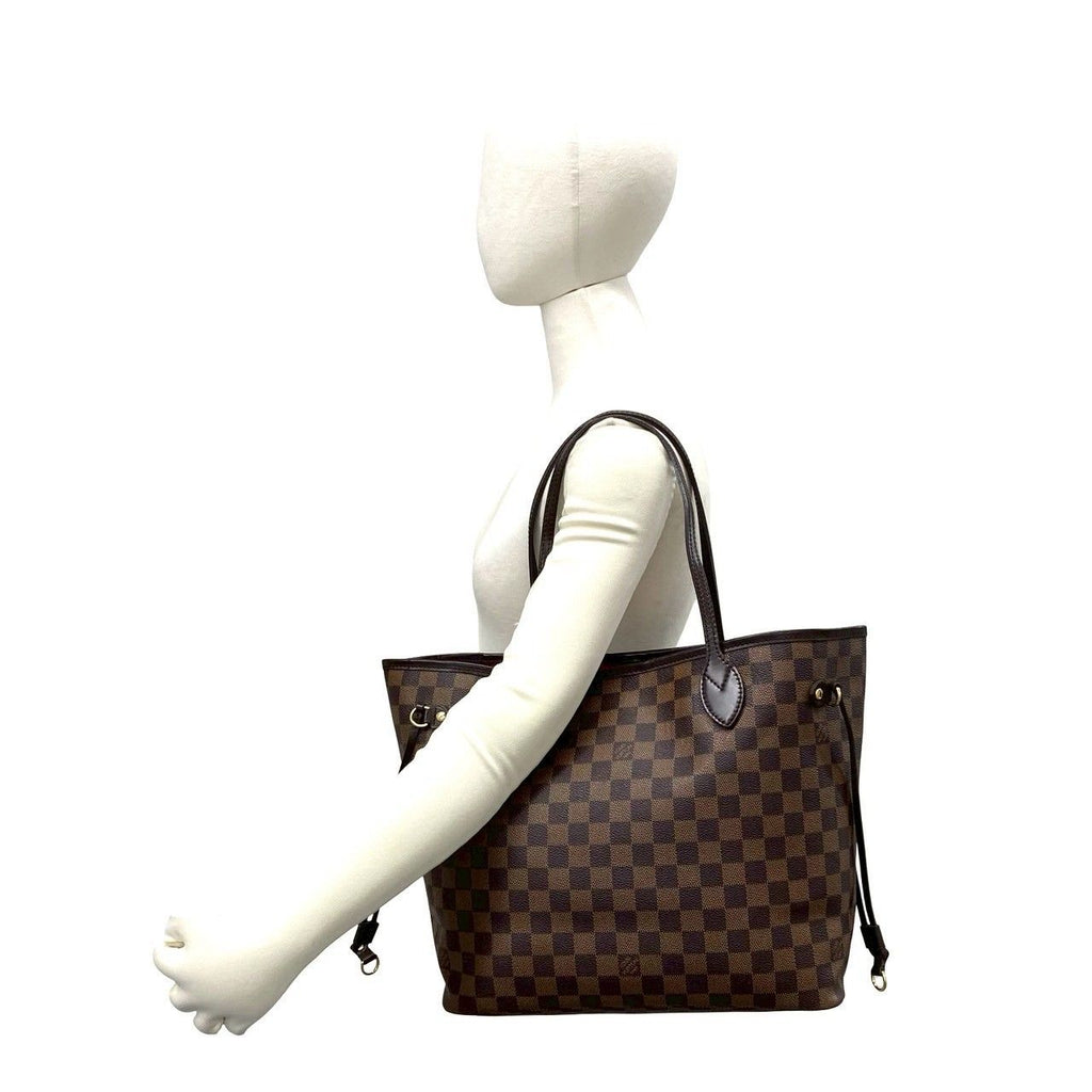 Louis Vuitton Neverfull Damier Leather Tote Shoulder Bag Brown — view 2