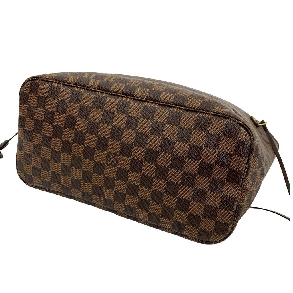 Louis Vuitton Neverfull Damier Leather Tote Shoulder Bag Brown — view 8