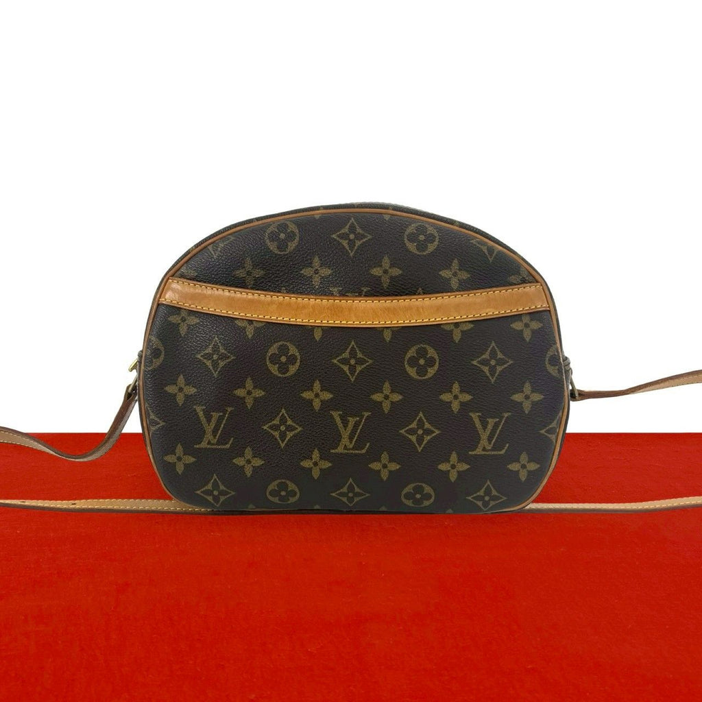 Louis Vuitton Vintage Blois Monogram Leather Mini Shoulder Bag Crossbody Brown