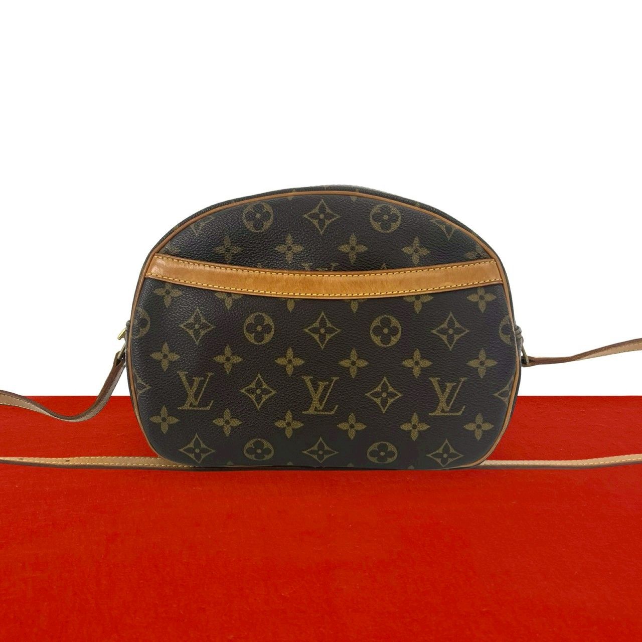 Louis Vuitton Vintage Blois Monogram Leather Mini Shoulder Bag Crossbody Brown