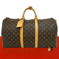Louis Vuitton Vintage Keepall 50 Monogram Leather Boston Bag Brown